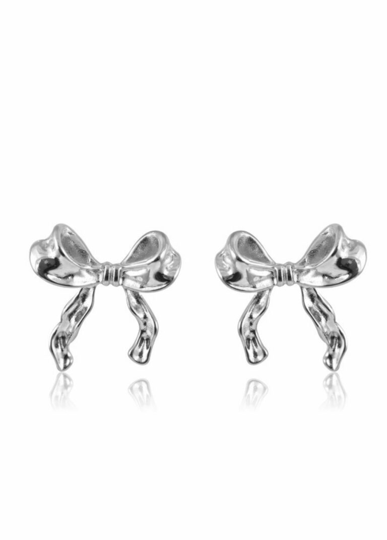 Bow silver earrings
